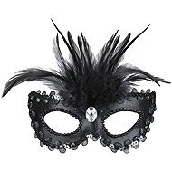 Widmann Feather scratcher black - Carnival Mask