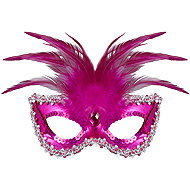Widmann Ball scarf with feathers pink - Carnival Mask