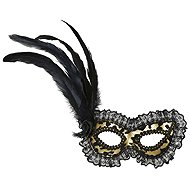 Widmann Gold scarf with lace and feathers - Carnival Mask