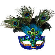 Widmann Luxury scraper with peacock feathers - Carnival Mask