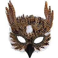 Widmann Scrabble owl made of feathers - Carnival Mask