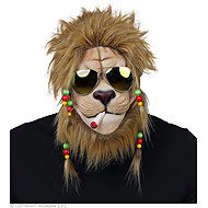 Widmann Latex lion rasta mask - Carnival Mask