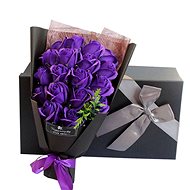 Teddy bear purple soap rose puget in gift box - Gift Box