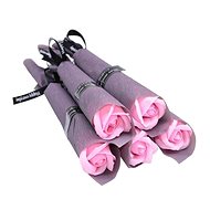 Soap rose 5pcs gift wrapped - pink - Gift Box