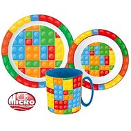 3-piece plastic Lego set - Dish Set
