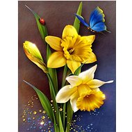 Gaira Flowers with butterfly D9669 - Diamond Painting
