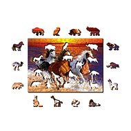 Wooden City wooden puzzle wild horses, M - 3D Puzzle