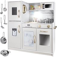 Kruzzel 22117 Children's wooden kitchen with accessories XXL, white - Play Kitchen