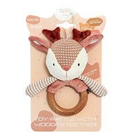 ELFIKI Eko Friendly Softies Rattle with wooden teether Ruby deer - Baby Rattle