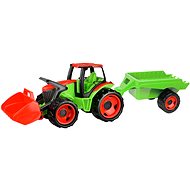 Lena Tractor with spoon and trolley, red and green - Toy Car
