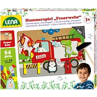 Lena Hammer game, fireman, coloured cork - Pounding Toy
