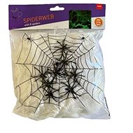 Luminous spider web with spiders 100 g + 5 spiders - Decoration