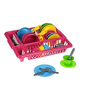 Mikrotrading Kitchenware set with drip tray in net - Toy Kitchen Utensils