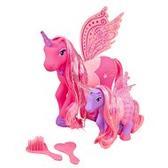 Simba Pony unicorn with a calf dark pink - Game Set