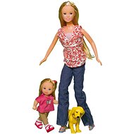 Simba Happy Animal doll, Steffi and Evi + dog - Doll