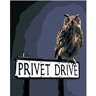 Zuty - Painting by Numbers - Owl on the Beast Street Sign (Harry Potter), 40X50 Cm, Canvas+Frame - Painting by Numbers