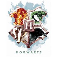 Zuty - Painting by Numbers - Coat of Arms with Hogwarts Colleges (Harry Potter), 40X50 Cm, Canvas+Fr - Painting by Numbers