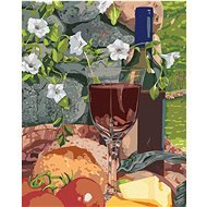 Zuty - Painting by Numbers - Still Life Glass of Wine and Food (Mardell Schuster), 80X100 Cm, Canvas - Painting by Numbers