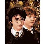 Zuty - Painting by Numbers - Harry Potter And Ron Weasley Christmas, 40X50 Cm, Canvas+Frame - Painting by Numbers