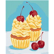 Zuty - Painting by Numbers - Cupcakes With Vanilla Cream (Myroslava Voloschuk), 40X50 Cm, Canvas+Ra - Painting by Numbers