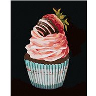 Zuty - Painting by Numbers - Cupcake With Strawberry (Myroslava Voloschuk), 40X50 Cm, Canvas+Frame - Painting by Numbers