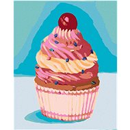 Zuty - Painting by Numbers - Cupcake With Pink Cream (Myroslava Voloschuk), 40X50 Cm, Canvas+Frame - Painting by Numbers