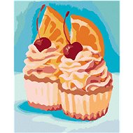 Zuty - Painting by Numbers - Cupcake With Orange And Cherry (Myroslava Voloschuk), 40X50 Cm, Canvas - Painting by Numbers