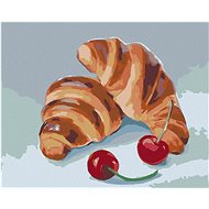 Zuty - Painting by Numbers - Croissant And Cherries (Myroslava Voloschuk), 80X100 Cm, Canvas+Frame - Painting by Numbers