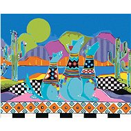 Zuty - Painting by Numbers - Howling Dogs in the Desert (Jonna James), 40X50 Cm, Canvas+Frame - Painting by Numbers