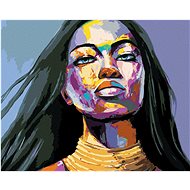 Zuty - Painting by Numbers - Colorful Portrait of a Woman Expressing Emotions, 40X50 Cm, Canvas+Fram - Painting by Numbers
