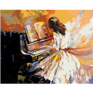 Zuty - Painting by Numbers - Girl Playing Piano, 40X50 Cm, Canvas+Frame - Painting by Numbers