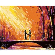 Zuty - Painting by Numbers - Love on a Wooden Bridge, 80X100 Cm, Canvas+Frame - Painting by Numbers