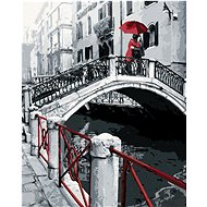 Zuty - Painting by Numbers - Loving Couple on a Bridge, 40X50 Cm, Canvas+Frame - Painting by Numbers