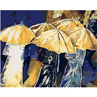 Zuty - Painting by Numbers - People with Golden Umbrellas, 40X50 Cm, Canvas+Frame - Painting by Numbers