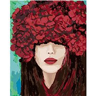 Zuty - Painting by Numbers - Face With Red Roses, 40X50 Cm, Canvas+Frame - Painting by Numbers