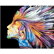 Zuty - Painting by Numbers - Woman With Colored Stripes, 40X50 Cm, Canvas+Frame - Painting by Numbers