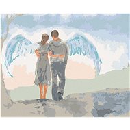 Zuty - Painting by Numbers - Woman With Man And Wings, 80X100 Cm, Canvas+Frame - Painting by Numbers