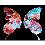 Zuty - Painting By Numbers - Butterfly As 2 Human Faces, 40X50 Cm, Canvas+Frame - Painting by Numbers