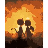 Zuty - Painting by Numbers - Little Devil With Angel, 40X50 Cm, Canvas+Frame - Painting by Numbers