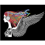 Zuty - Painting by Numbers - Woman With coloured Hair And Wings, 80X100 Cm, Canvas+Frame - Painting by Numbers
