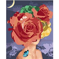 Zuty - Painting by Numbers - Woman With Big Flower, 40X50 Cm, Canvas+Frame - Painting by Numbers