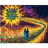 Zuty - Painting by Numbers - Couple in Love on a Flower Route, 40X50 Cm, Canvas+Frame - Painting by Numbers