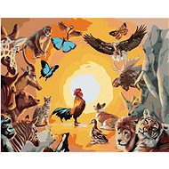 Zuty - Painting by Numbers - Animals and Sunset (D. Rusty Rust), 80X100 Cm, Canvas+Frame - Painting by Numbers