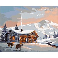 Zuty - Painting by Numbers - Wolves And A Cottage In Winter (D. Rusty Rust), 80X100 Cm, Canvas+Frame - Painting by Numbers