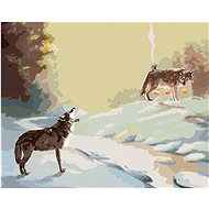 Zuty - Painting By Numbers - Howling Wolf And River (D. Rusty Rust), 40X50 Cm, Canvas+Frame - Painting by Numbers
