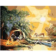 Zuty - Painting by Numbers - Camping at the Lake (D. Rusty Rust), 40X50 Cm, Canvas+Frame - Painting by Numbers