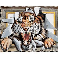 Zuty - Painting by Numbers - Tiger In Frame (D. Rusty Rust), 40X50 Cm, Canvas+Frame - Painting by Numbers