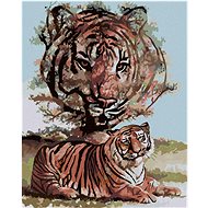 Zuty - Painting By Numbers - Tiger And Tree (D. Rusty Rust), 40X50 Cm, Canvas+Frame - Painting by Numbers