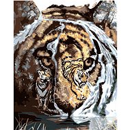 Zuty - Painting by Numbers - Tiger, Valley And Waterfall (D. Rusty Rust), 40X50 Cm, Canvas+Frame - Painting by Numbers