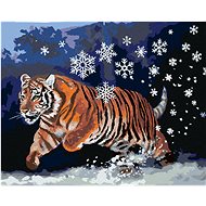 Zuty - Painting by Numbers - Tiger And Snowflakes (D. Rusty Rust), 80X100 Cm, Canvas+Frame - Painting by Numbers